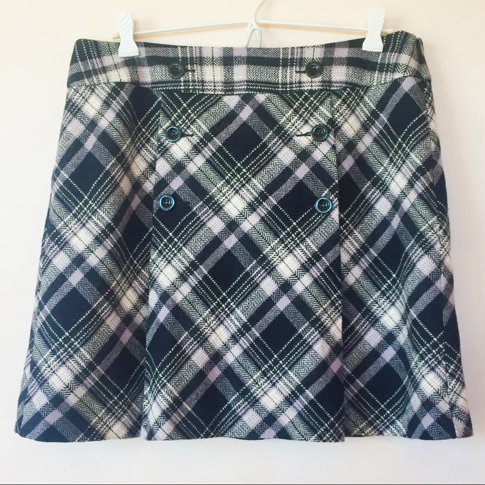 Esprit Plaid Wool Blend skirt