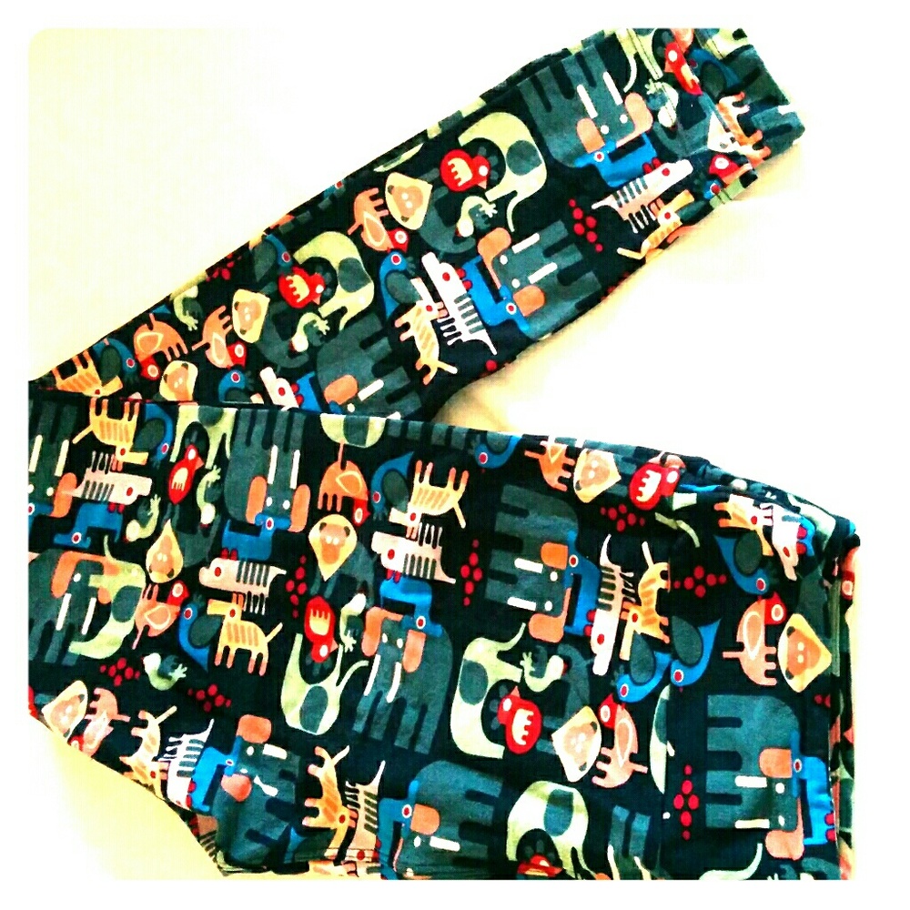 EUC zoo animals OS leggings