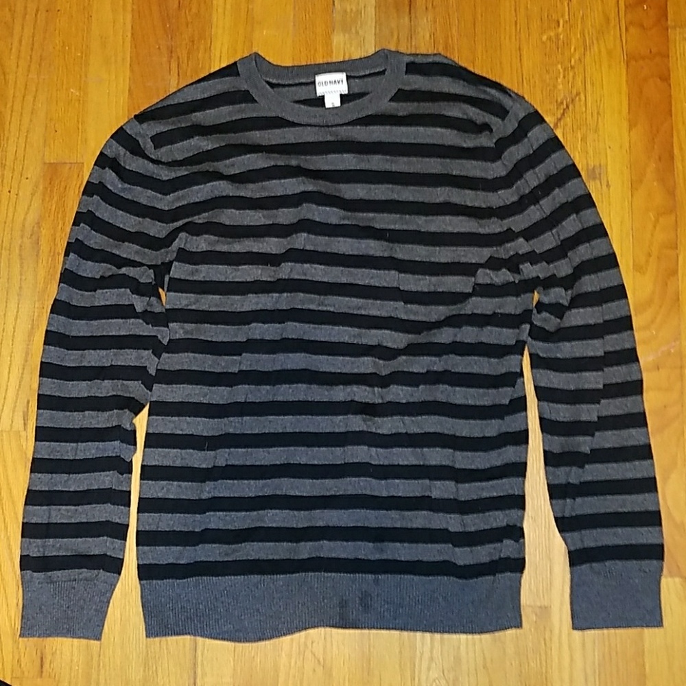 Black and gray striped sweater