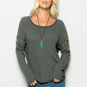 Women Long Sleeve Round Collar T-shirt