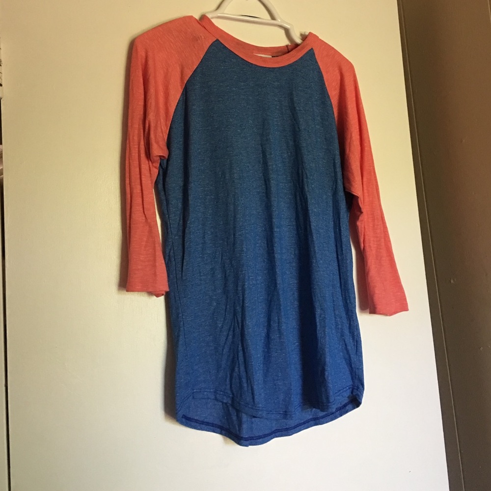LuLaRoe Heathered Blue and Peach Randy