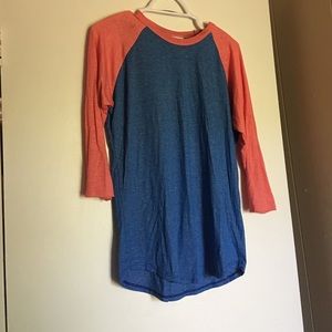 LuLaRoe Heathered Blue and Peach Randy