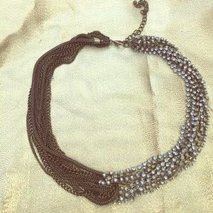 Rhinestone and Chain Necklace