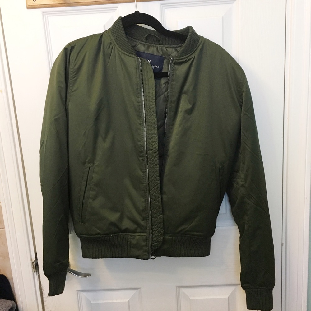 Olive green bomber jacket
