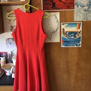 Front zip orange dress
