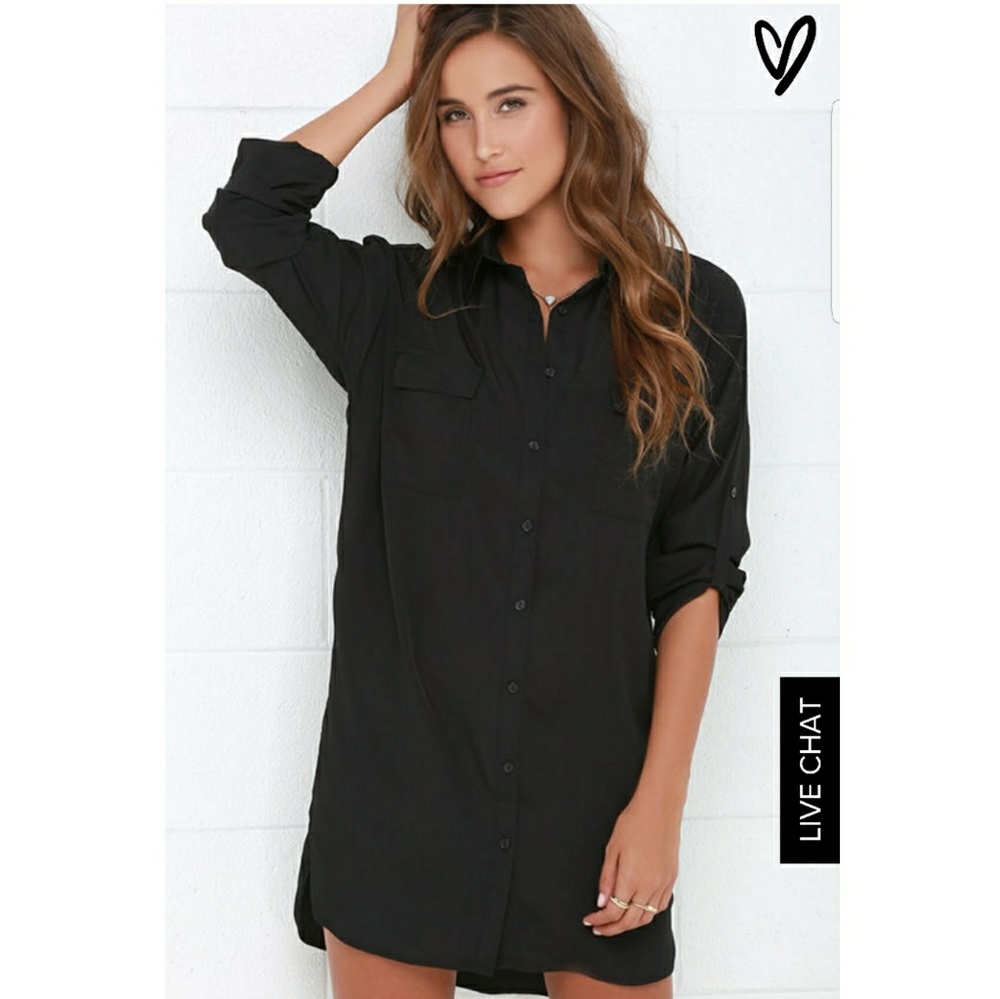 black shirt dress