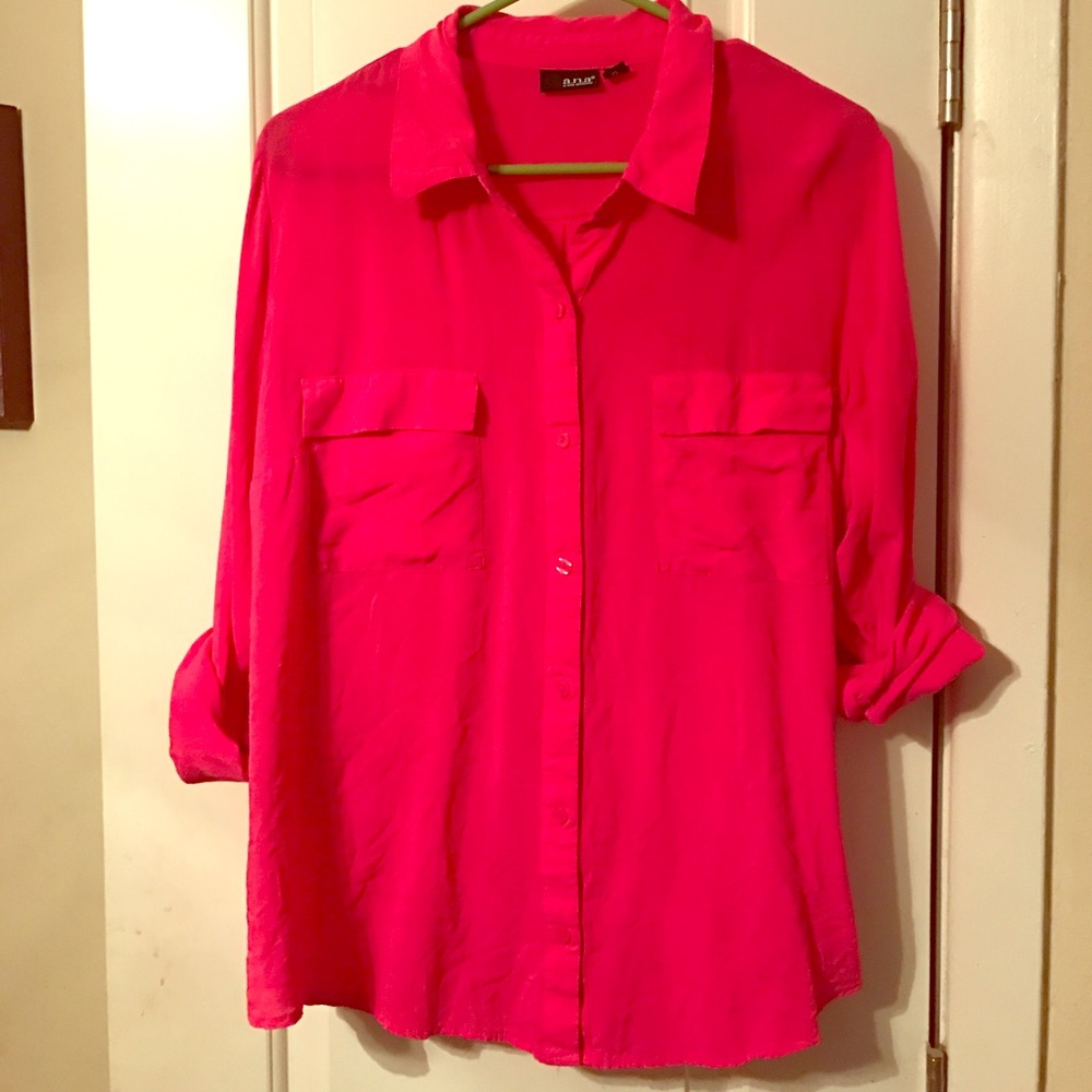 Hot pink button up
