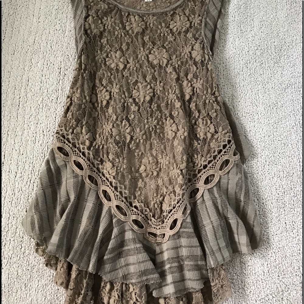 Free people brown lace top