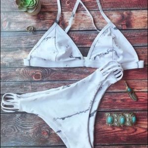 Marble dyed teeny bikini