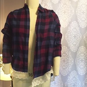 Plaid flannel with lace