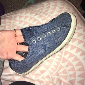 Blue sequin converse
