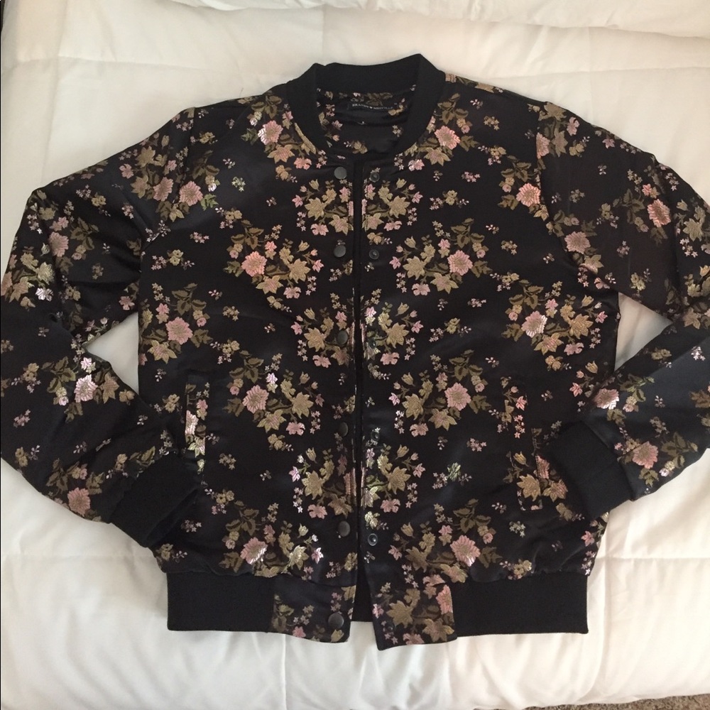 Brandy Melville Flower Bomber Jacket