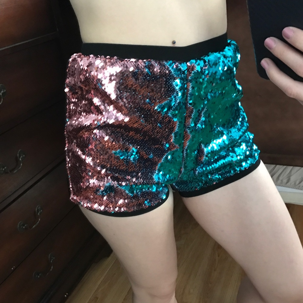 SM Double Sequin High Waist Shorts