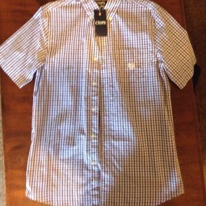 Purple and white Chaps button down.