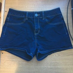 High waisted denim shorts