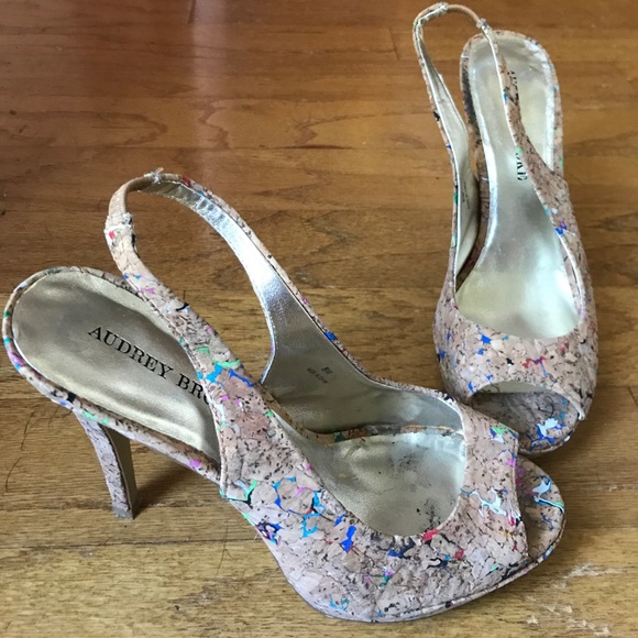 Cork Peep toe stiletto heels - Picture 2 of 4