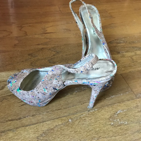 Cork Peep toe stiletto heels - Picture 3 of 4