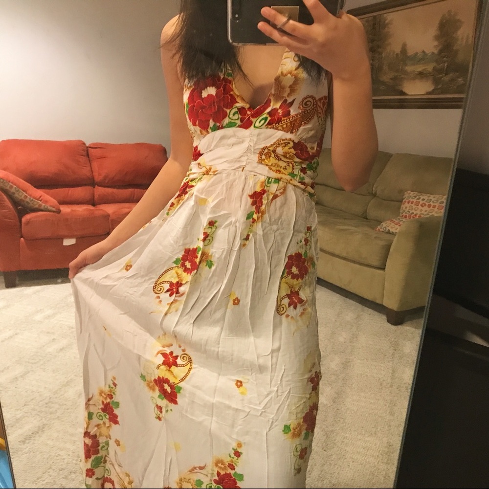 White Floral Maxi Dress