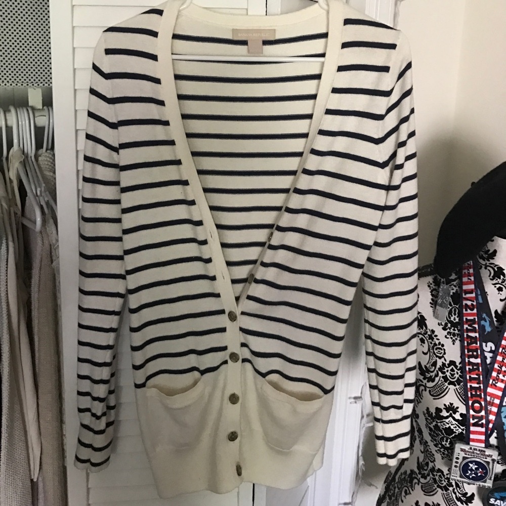 Banana Republic - Navy/Cream Cardigan