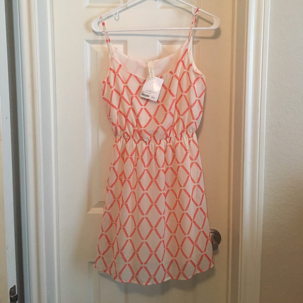 Orange and white dress