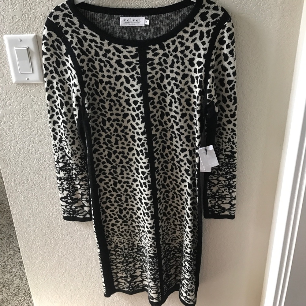 Brand new, cashmere animal print dress