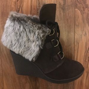 NWOT Björndal Brown Wedge Booties