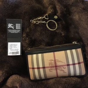 Authentic Burberry Haymarket coin & card case