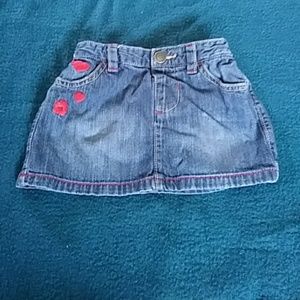 Baby Old Navy Embroidered Blue Jean Skirt