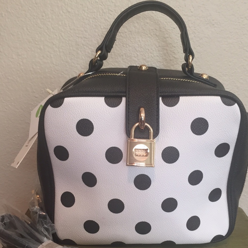 Polka dot leather purse