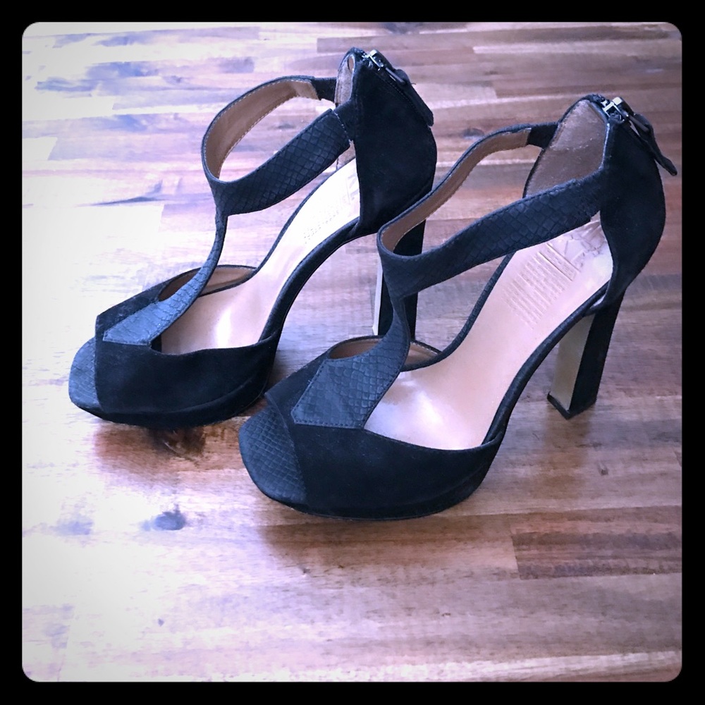 Platform T-strap heels