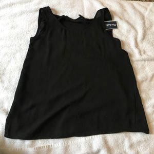 Pink Rose Women's Black Flowing Top