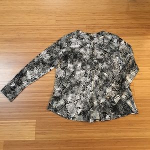 Dana Buchman long sleeve animal print blouse (XL)