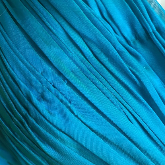 Iridescent teal gown with gems - Picture 6 of 6