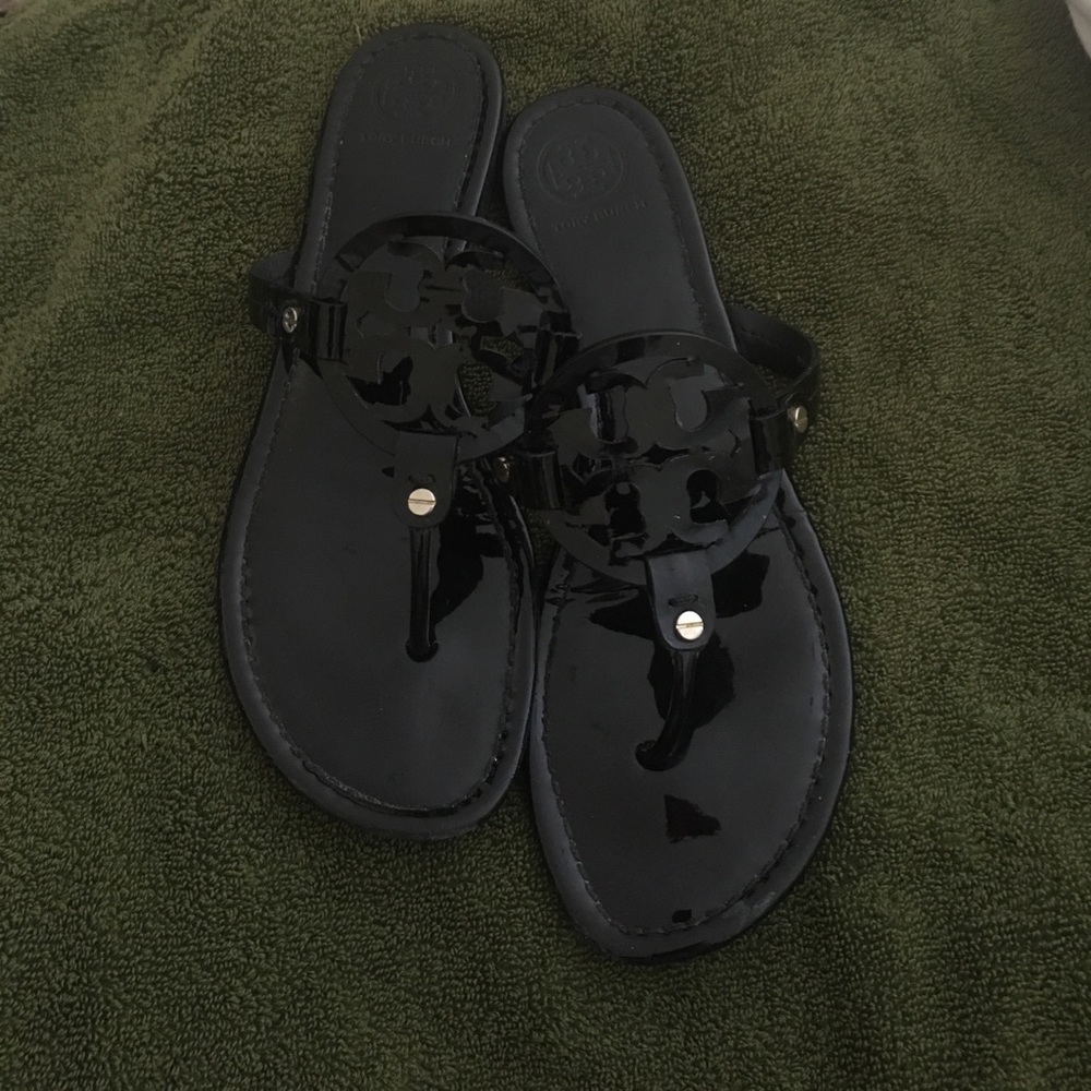 Tory Burch Miller Flip Flop | Black Patent | 11M