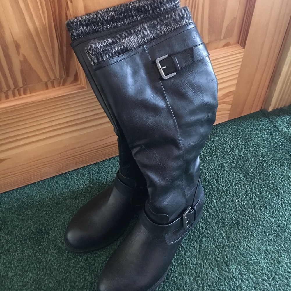 Black knee high boots