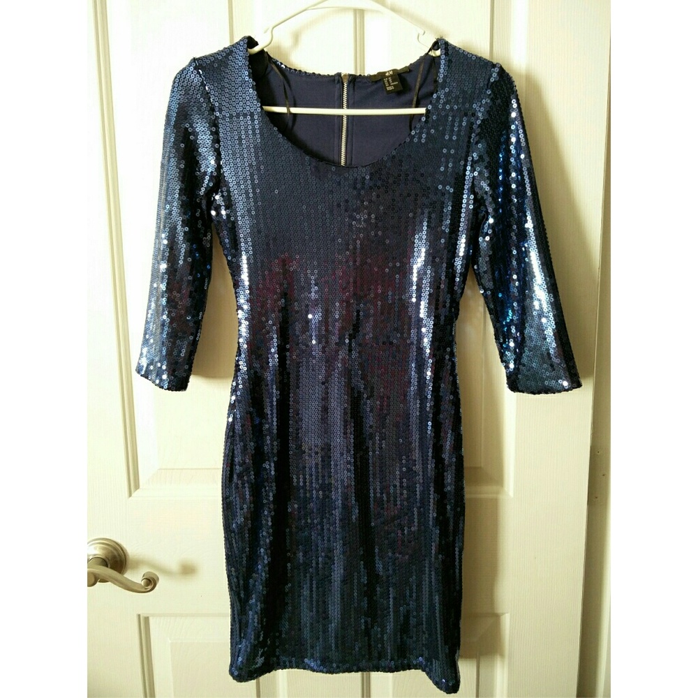 H&M Blue Sequin Dress
