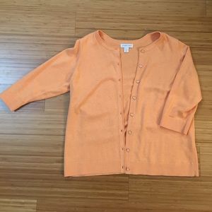 Christopher & Banks 3/4 sleeve tangerine cardigan