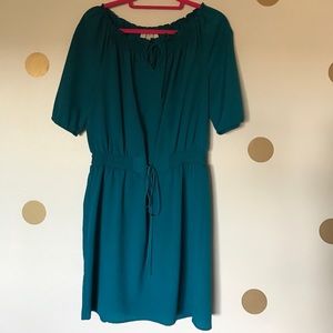 Ann Taylor LOFT Short-Sleeve Teal Dress