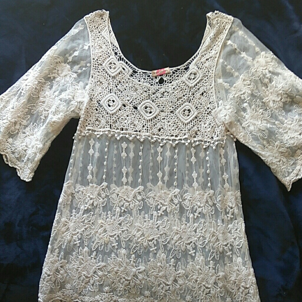 Dressy lace half sleeved shirt