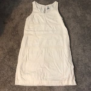 White linen tank dress