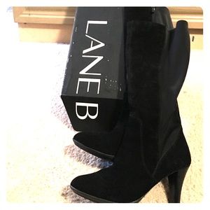 Black genuine suede leather boots