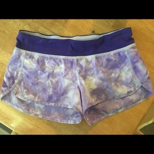 Purple tie dye lululemon shorts, size 8