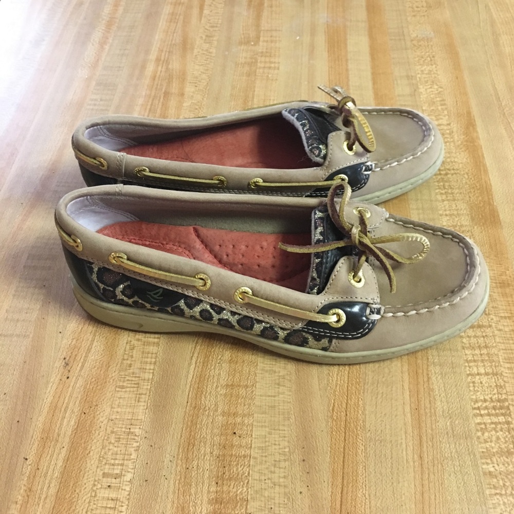 Leopard glitter sperrys