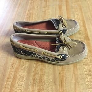 Leopard glitter sperrys