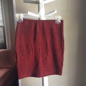 Red textured skirt!