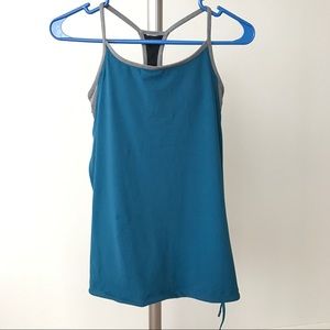Fabletics Norwalk Tank Top W/ Bra Sz XS Teal/Gray