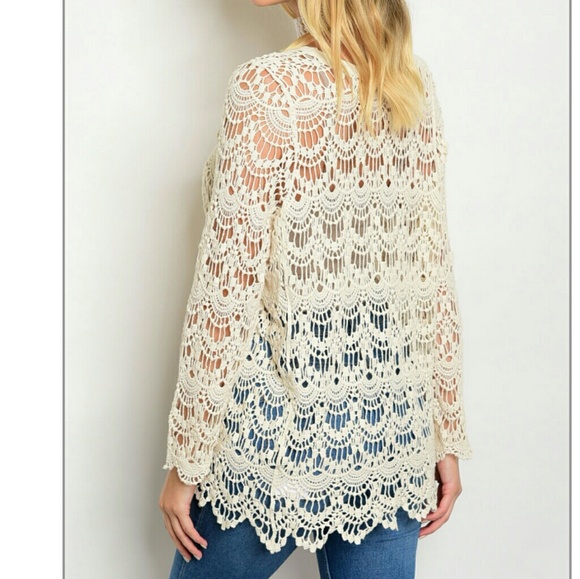 SOLD OUT!   Cream Crochet Top - Picture 3 of 6