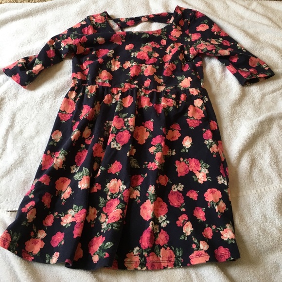 Forever 21 Girls Navy Blue Floral Dress - Picture 1 of 5