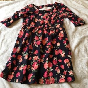 Forever 21 Girls Navy Blue Floral Dress