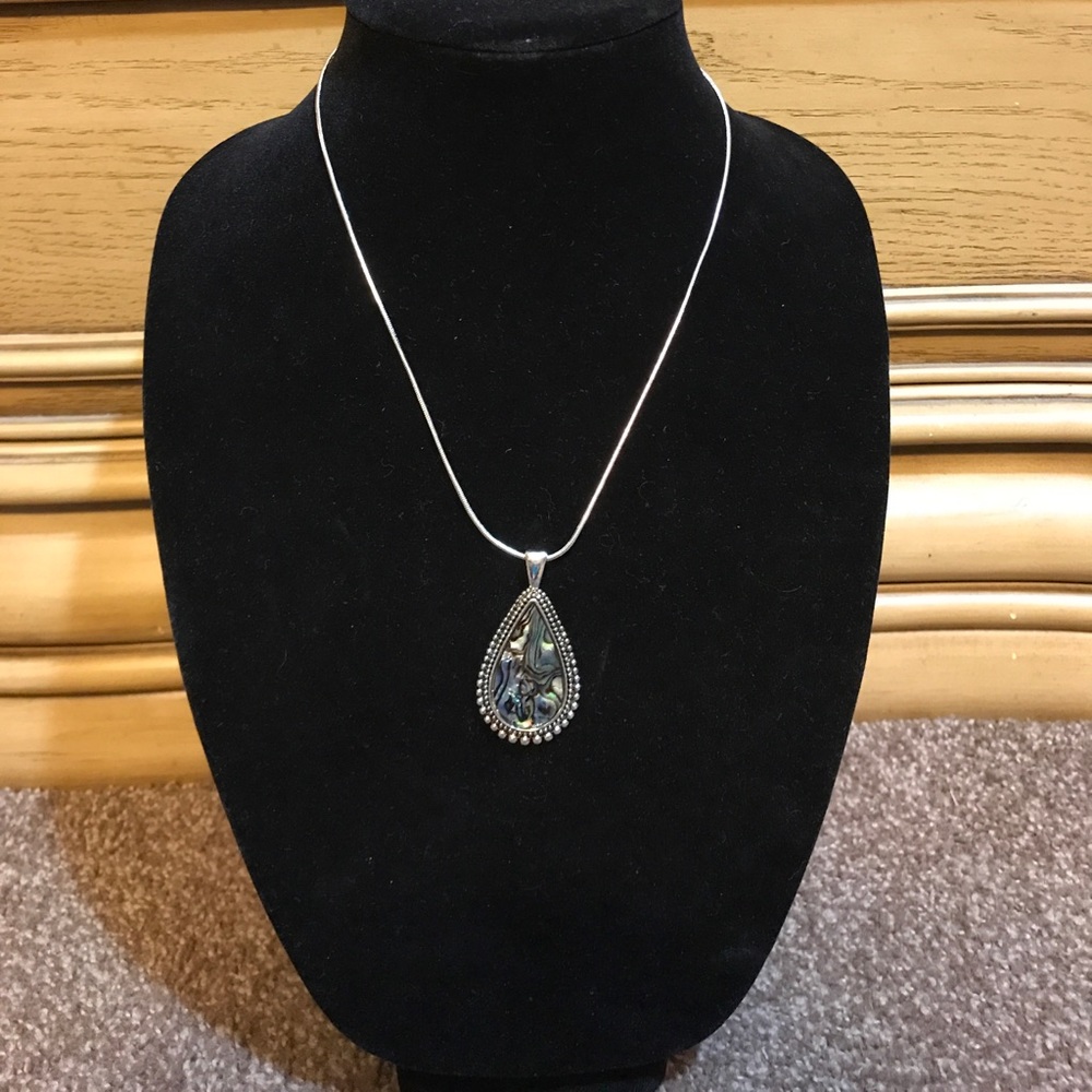 Sterling Silver & Abalone Necklace - Picture 3 of 8